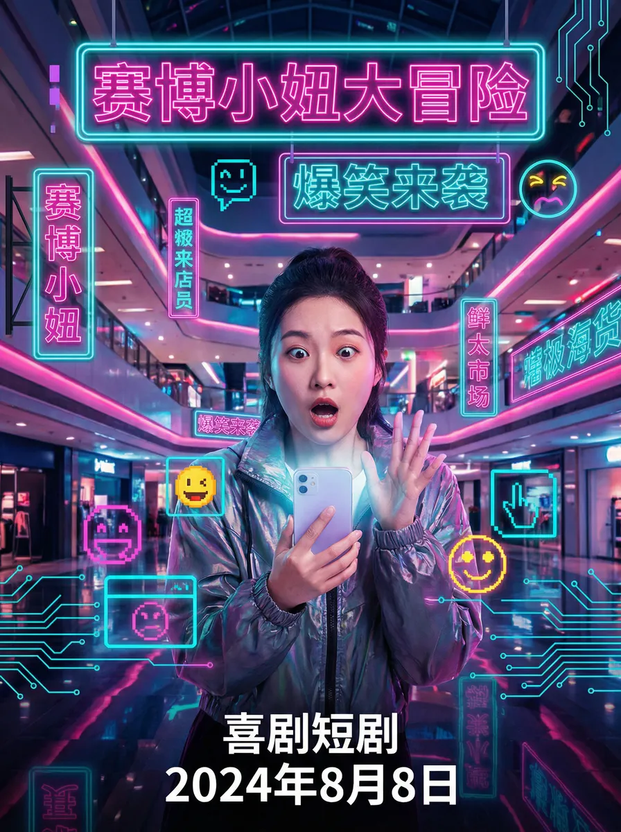 老司机网站 搞笑喜剧短剧 - 赛博小妞大冒险海报